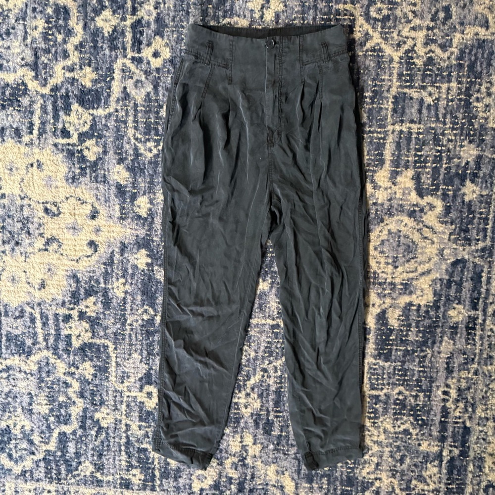 Free People Gray Black Chinos High-Waisted Pants Size 6